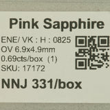 0.69 carat natural pink sapphire oval 6.9x4.9mm loose gemstone – view 2