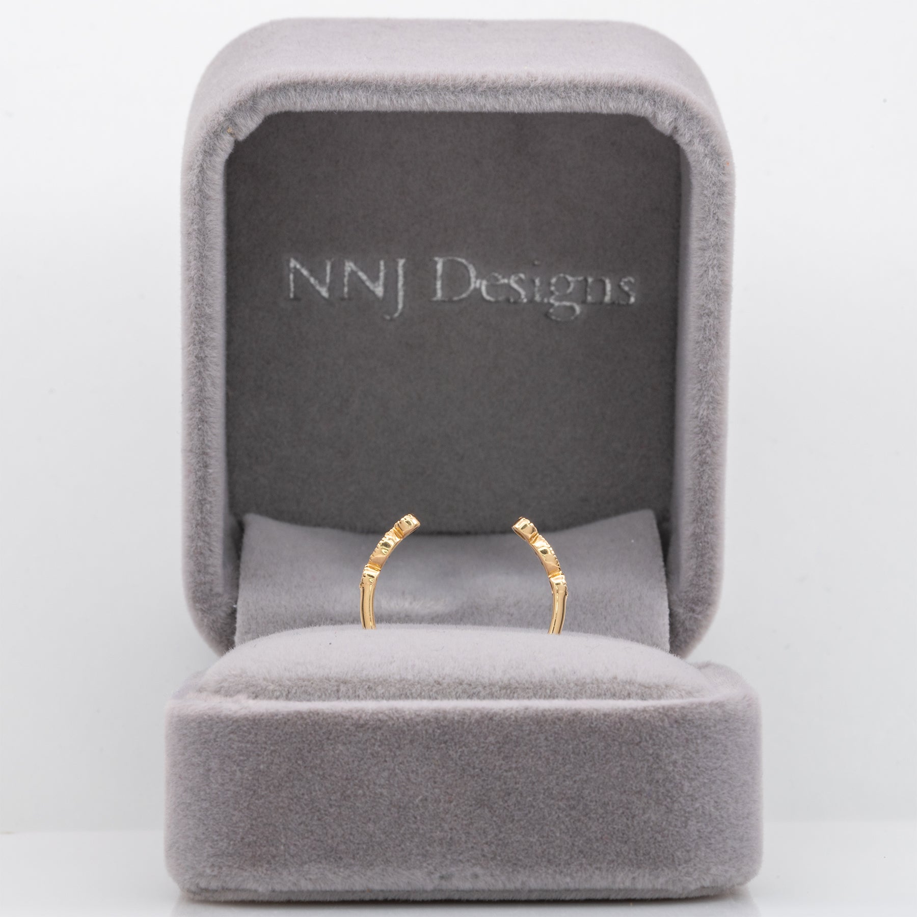 14K yellow gold diamond open stacking band ring