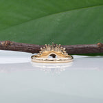 18K yellow gold crown stackable band ring