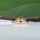 18K yellow gold crown stackable band ring