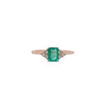 Reena 14K Rose Gold 0.56cts Ethiopian Emerald  Diamond Ring | Emerald Cut 6x4mm