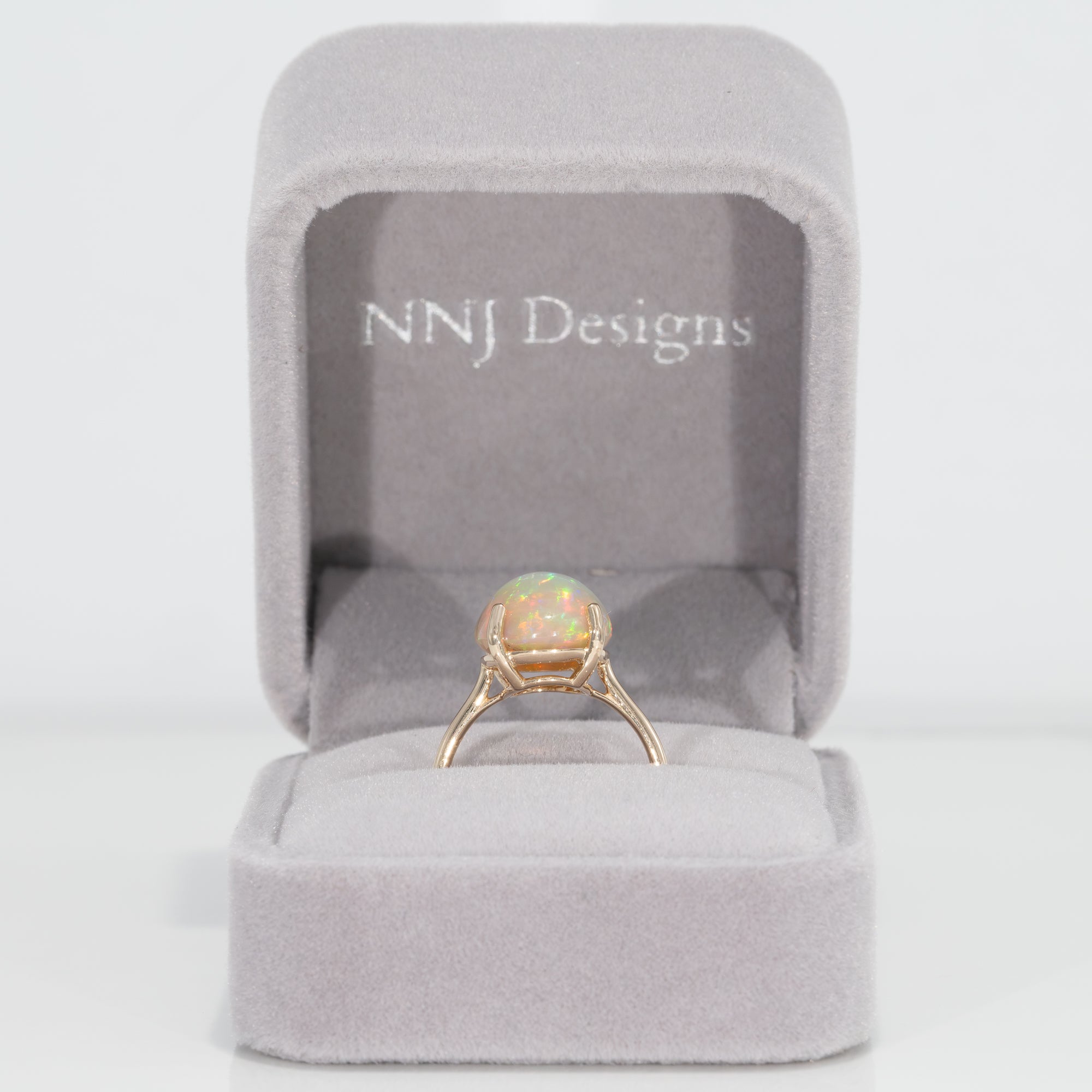 14K yellow gold ethiopian opal ring