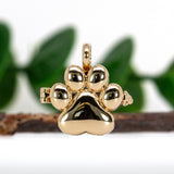 14K Yellow Gold  Paw Shaped Locket | 14mm