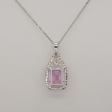 4.5ct Kunzite Pendant with Earth-Mined Diamond Accents in Solid 14K Gold | 10x8mm Elegant Fine Jewelry Gemstone Necklace for Women
