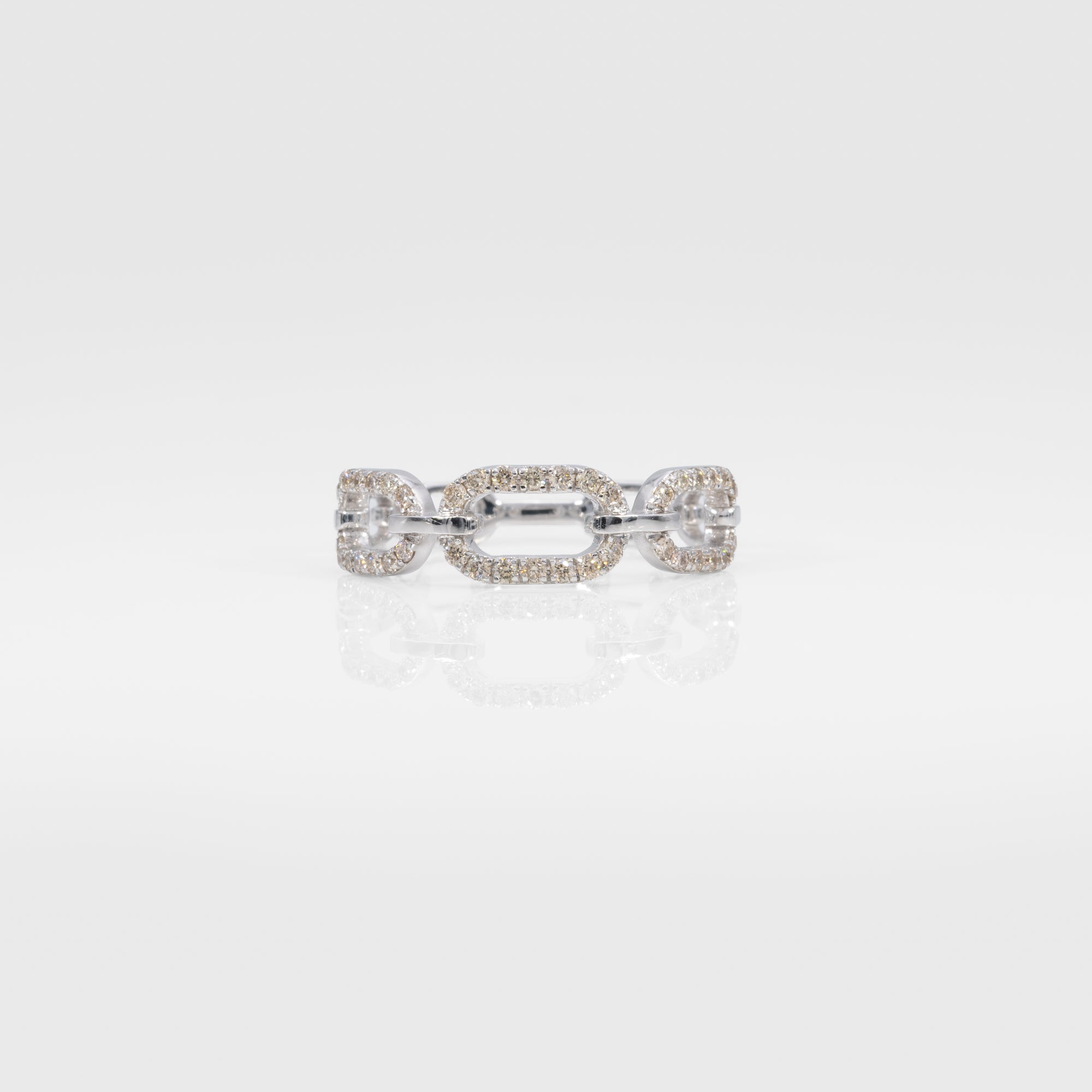 14K white gold diamond band