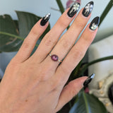 14K rose gold star ruby cabochon ring with diamond accents