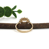 Sunburst 14K Gold Diamond Semi Mount Ring