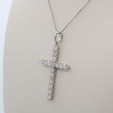 14K white gold lab grown diamond pendant with diamond accents