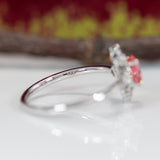 14K white gold padparadscha sapphire ring