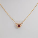 14K yellow gold mozambique ruby necklace