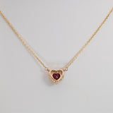 14K yellow gold mozambique ruby necklace