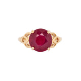 Talia 14k Solid Gold Solitaire Madagascar Ruby Ring | Round 11mm
