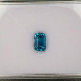 Natural Cambodian Blue Zircon Emerald Cut 8.6x5.3x7.1mm 4.45ct Loose Gemstone