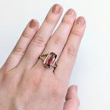 Netra 14K Yellow Gold 4.49cts Tourmaline Diamond Ring | Cushion Cut 14X8mm
