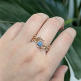 Hannah 14K Rose Gold Swiss Blue Topaz and Diamond Ring | TR 5mm