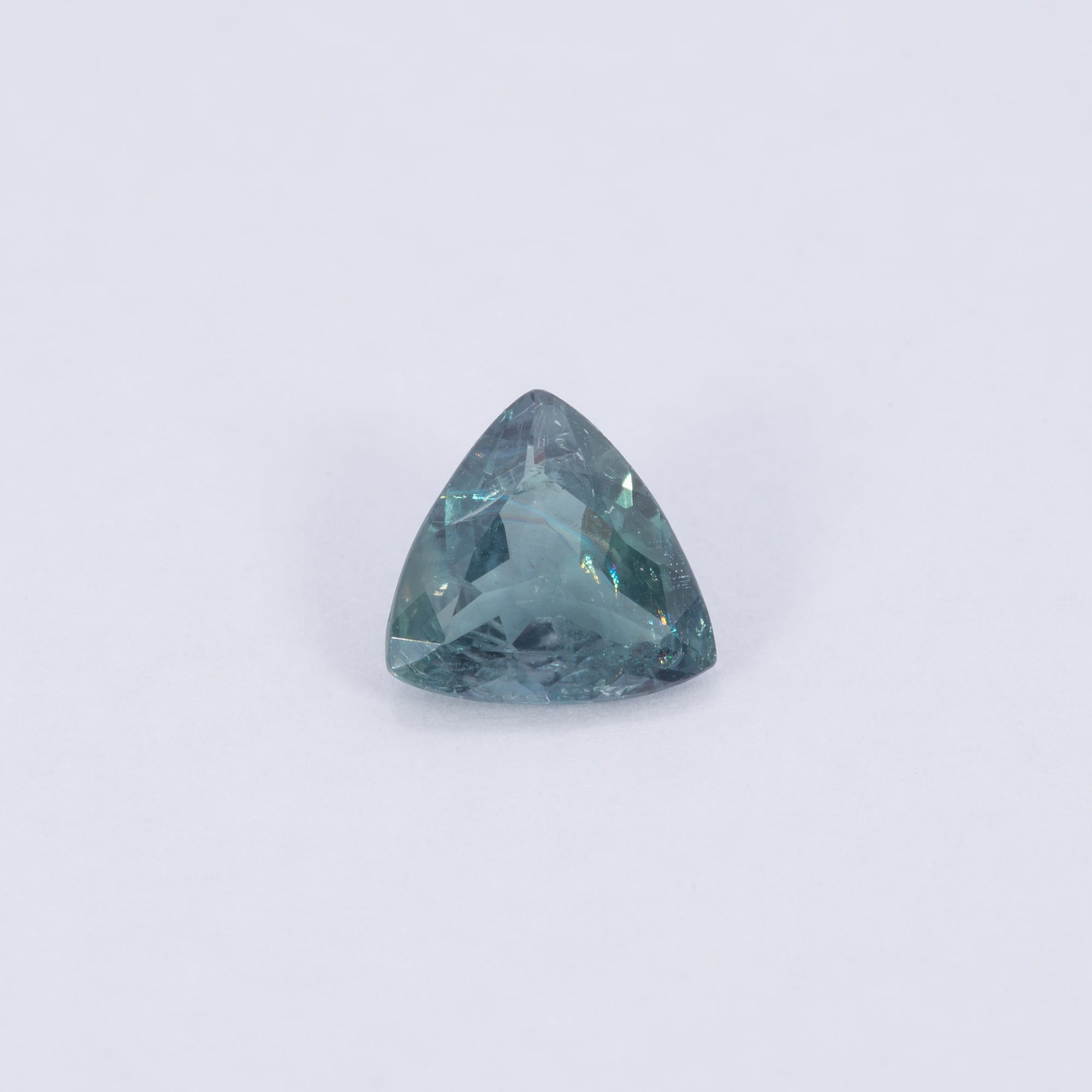 0.45 carat GIA certified color-change alexandrite, trillion cut, 5.34x5.36mm loose gemstone
