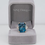 14K yellow gold london blue topaz ring