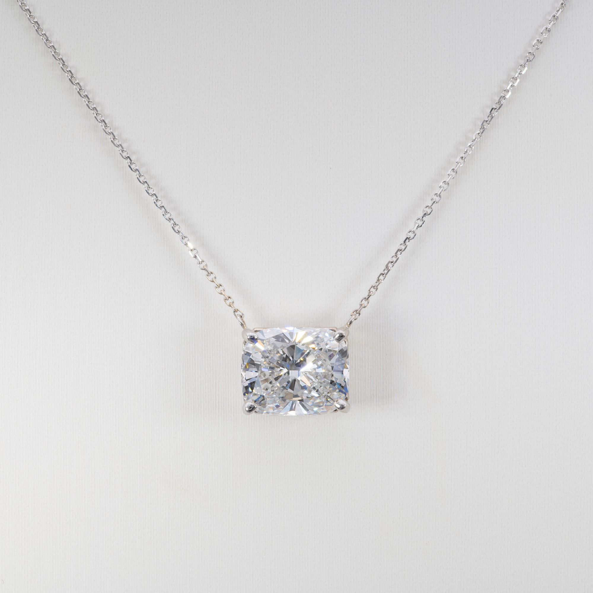 14K white gold lab grown diamond necklace