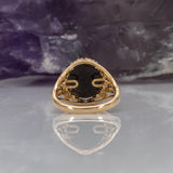 3.3Ct Natural Black Opal Ring with Diamond Accents in Solid 14K Gold – 13x10.5mm Oval Dark Opal Statement Ring