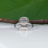 14K white gold GIA purple sapphire ring with diamonds