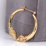 Estate 14K Solid Yellow Gold Hoop Earrings | 31mm