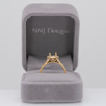 18K yellow gold diamond semi-mount ring setting