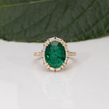 14K yellow gold emerald ring