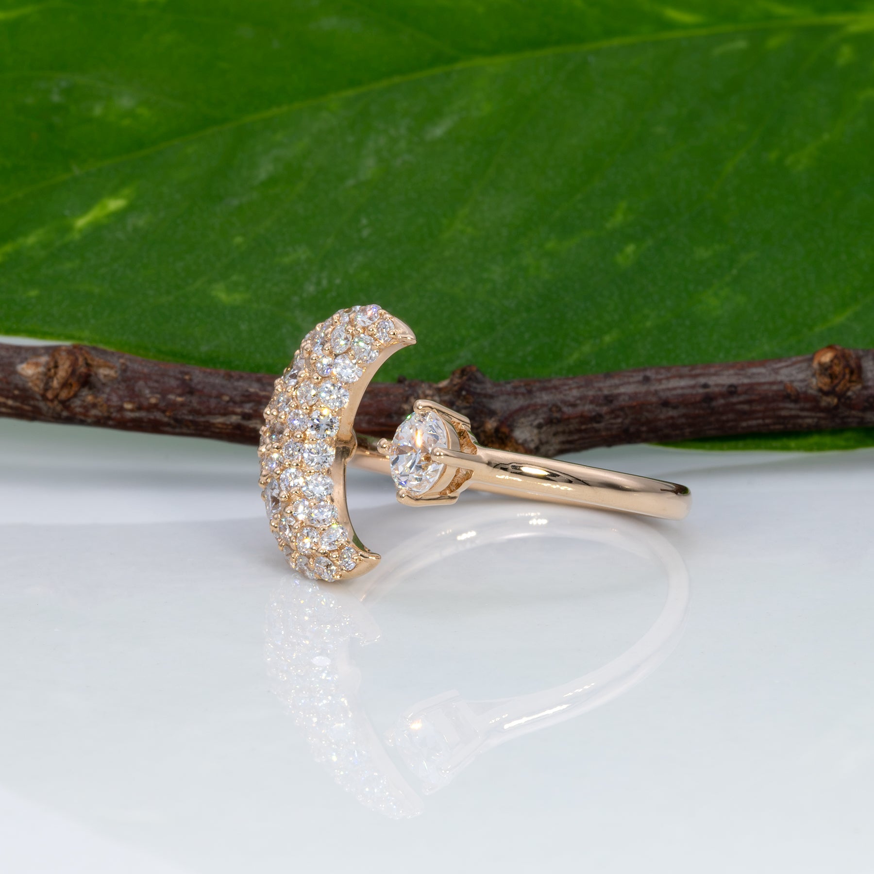 14K yellow gold lab grown diamond cluster ring