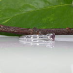 14K white gold minimal purple spinel ring with diamond accents