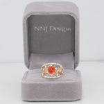 14K yellow gold padparadscha sapphire ring