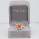 14K yellow gold padparadscha sapphire ring