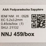 0.45 carat natural Ceylon padparadscha sapphire emerald cut 5.2x3.2mm loose gemstone – view 2