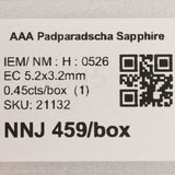 0.45 carat natural Ceylon padparadscha sapphire emerald cut 5.2x3.2mm loose gemstone – view 2