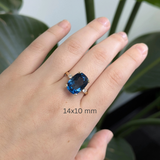 Natural Elongated Cushion Cut London Blue Topaz – Calibrated Loose Faceted Gemstone for Jewelry Making