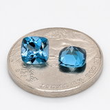 Brazilian Swiss Blue Topaz Cushion 5mm to 8mm – Natural Earth Mined Irradiated Loose Gemstone – One Stone