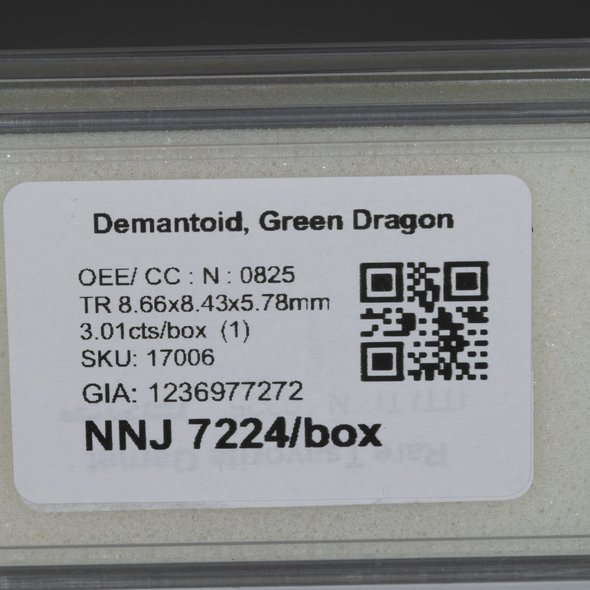 3.01 carat natural untreated demantoid garnet trillion, 8.66x8.43mm loose green gemstone – view 4