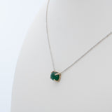 1.2Ct Zambian Emerald Pendant Necklace in Solid 14K Gold with Attached Chain – Oval 8x6mm Emerald