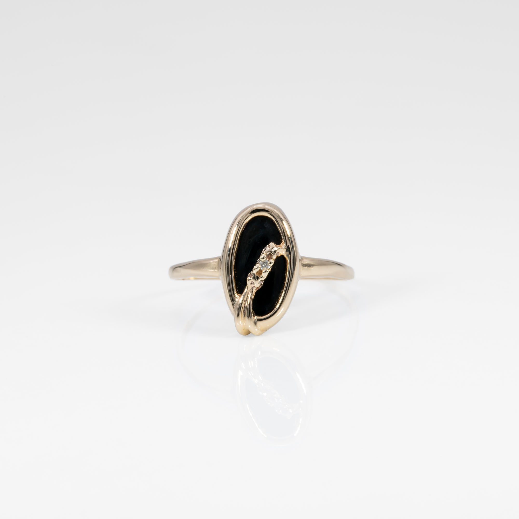 10K yellow gold black onyx ring