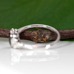 14K white gold purple spinel ring with diamond accents