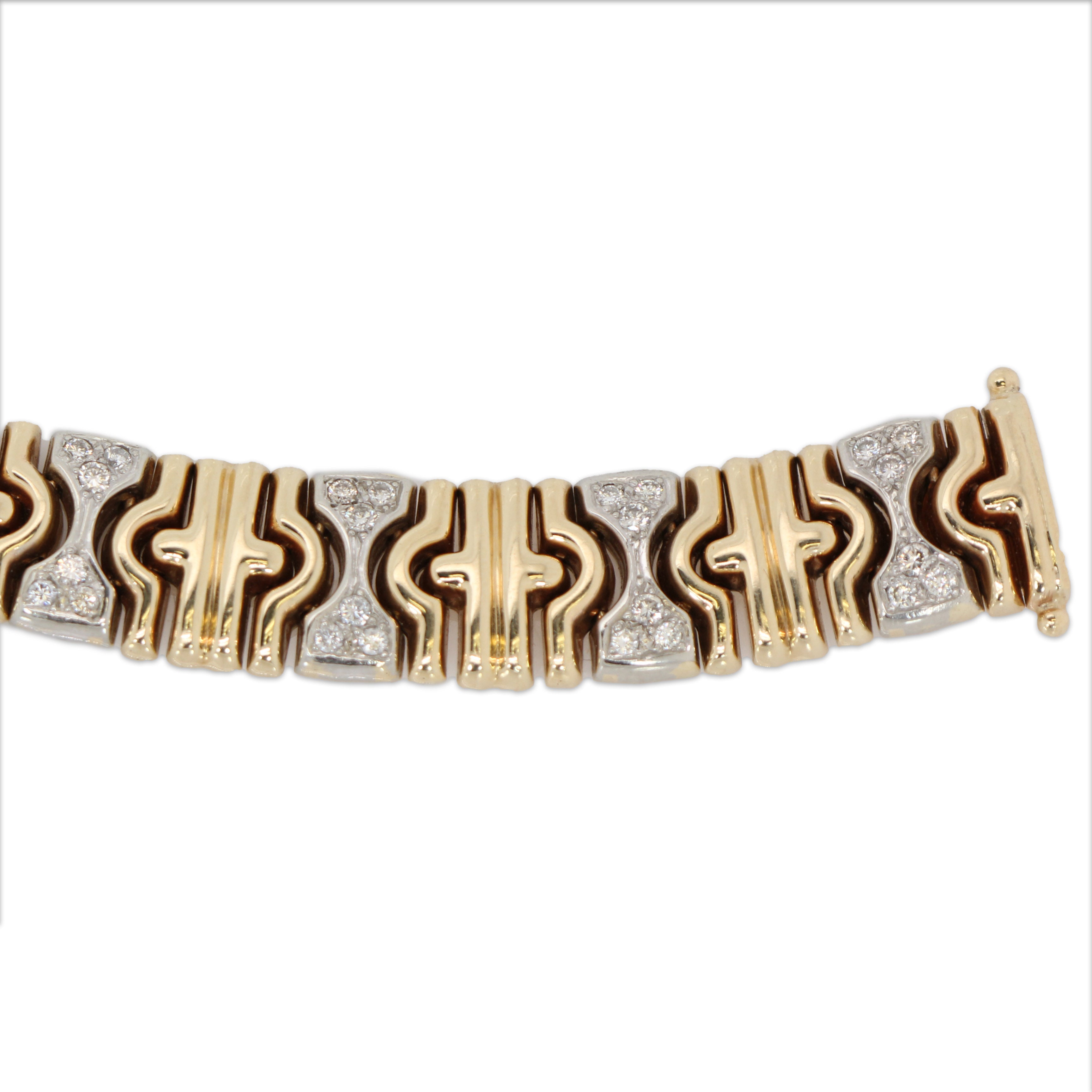 Previously Loved 14K Dual Yellow White Gold w Diamond Bracelet