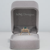 14K yellow gold cambodian blue zircon ring