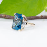 14K yellow gold london blue topaz ring