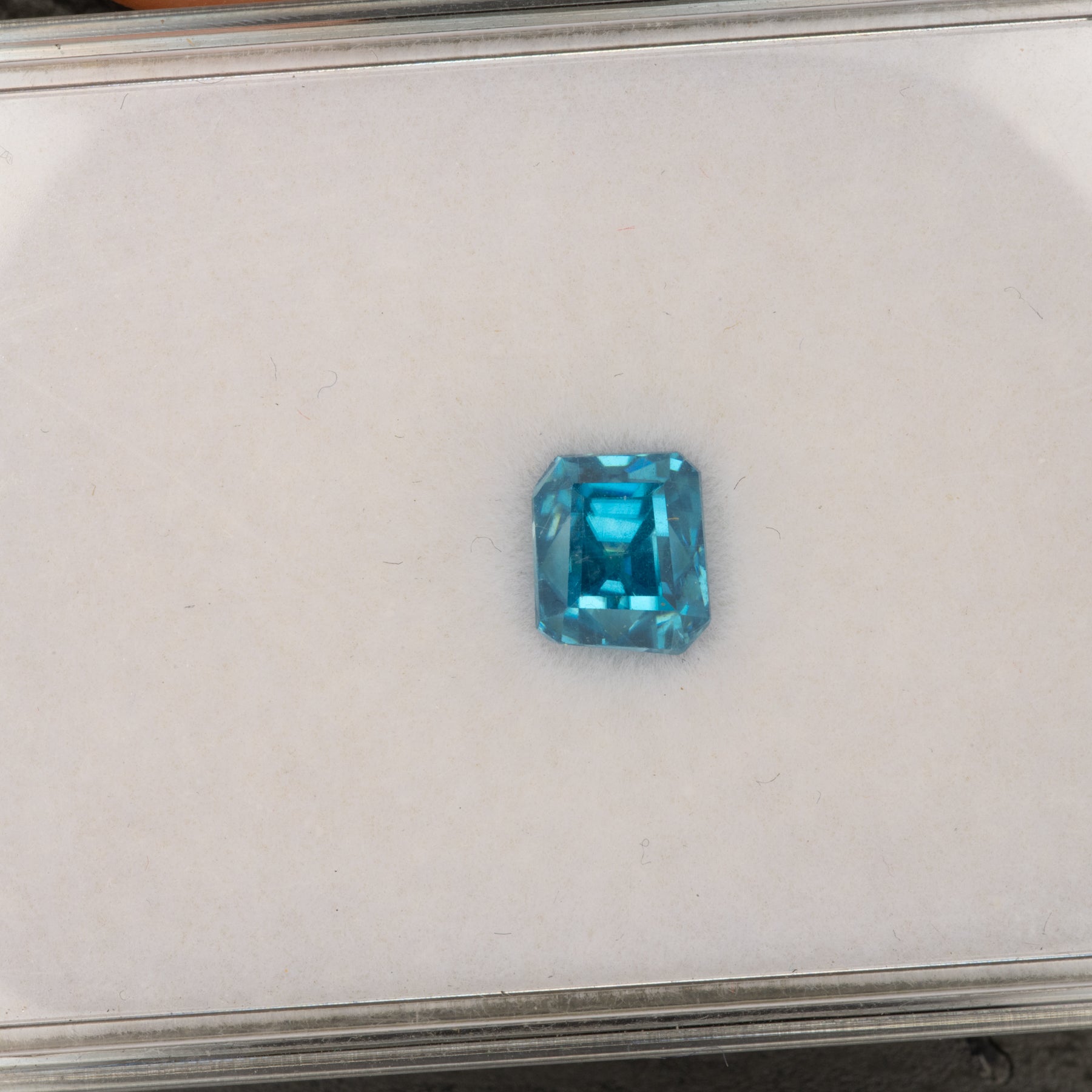 natural cambodian blue zircon emerald cut loose gemstone