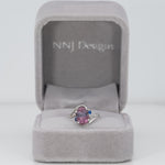 14K white gold bi-color tourmaline ring