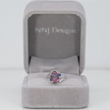 14K white gold bi-color tourmaline ring