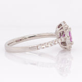 Maeve 14K White Gold Pink Sapphire and Natural Diamonds Ring | CU 6mm