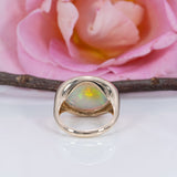 14K yellow gold ethiopian opal ring