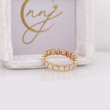 Mayumi Golden Glow Lab Created Diamond Band Ring: Solid 14k Yellow Gold
