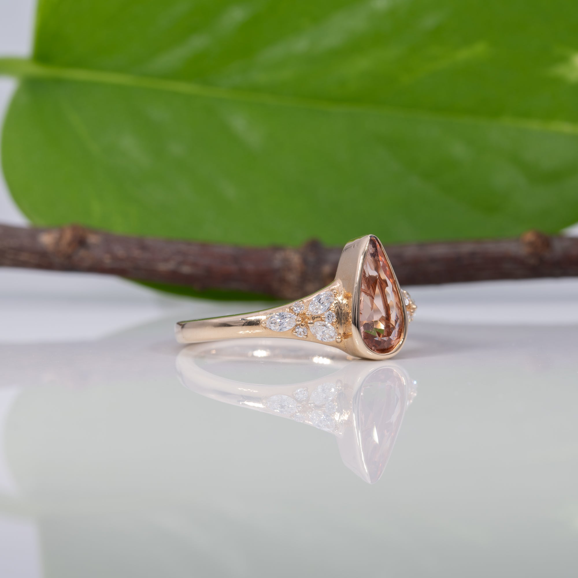 14K yellow gold imperial topaz ring