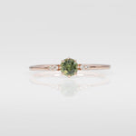 14K rose gold demantoid garnet ring